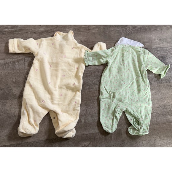 Y2K Carter's Yellow Green Sleepers Pajamas Footed 6-9 Months Outfit Baby - Picture 3 of 5